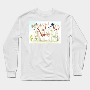 Cat carrots in the cornfield Long Sleeve T-Shirt